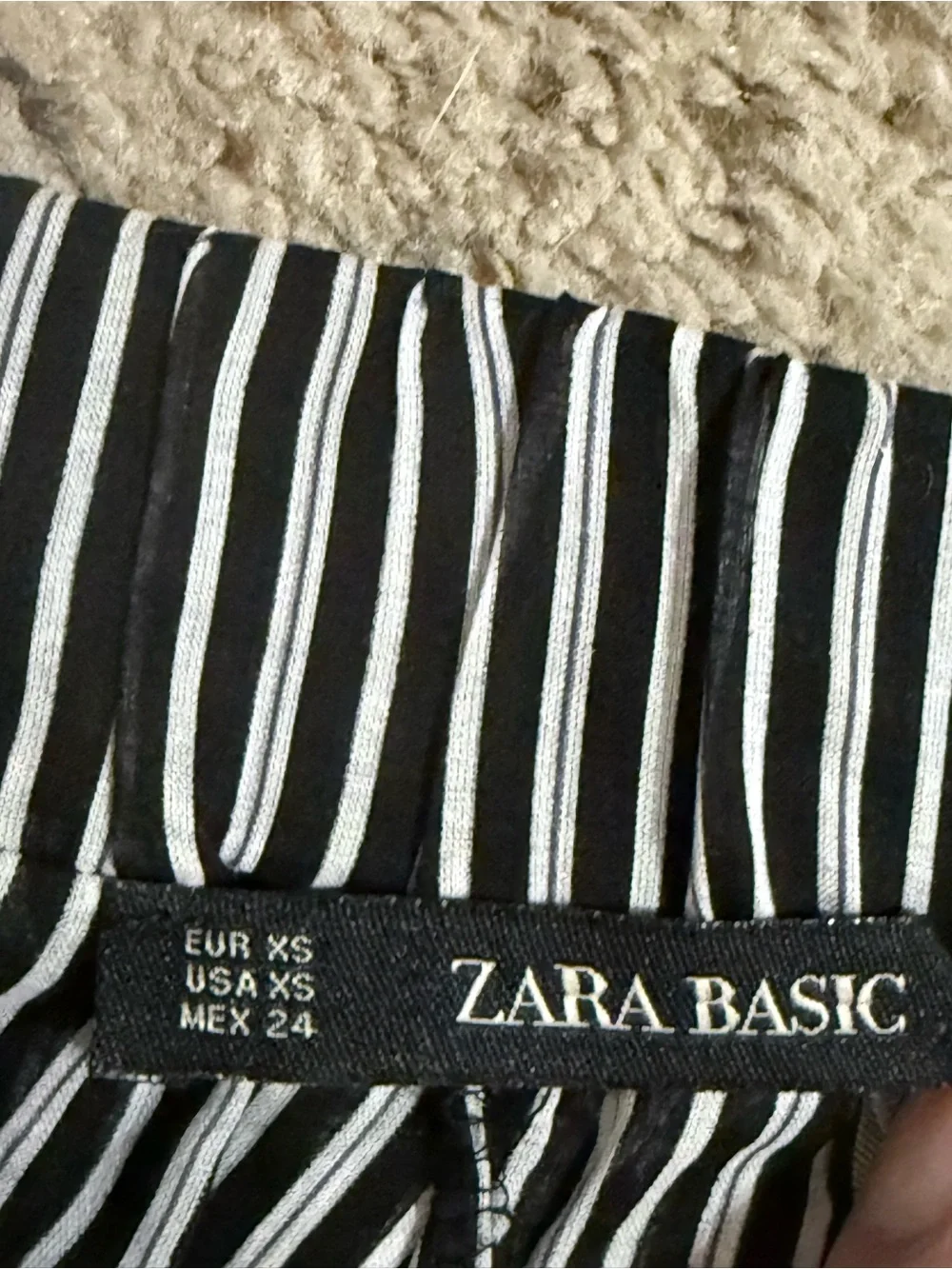 Zara Basic Striped High-Waist Wrap Pants